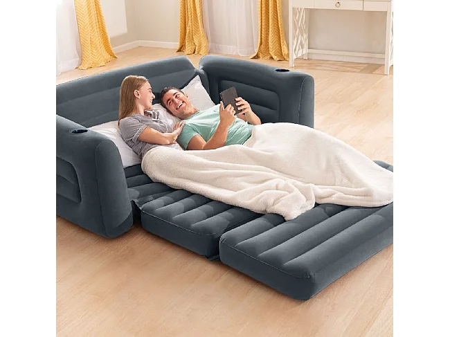 Silla extensible gris oscuro 203x231x66 cm