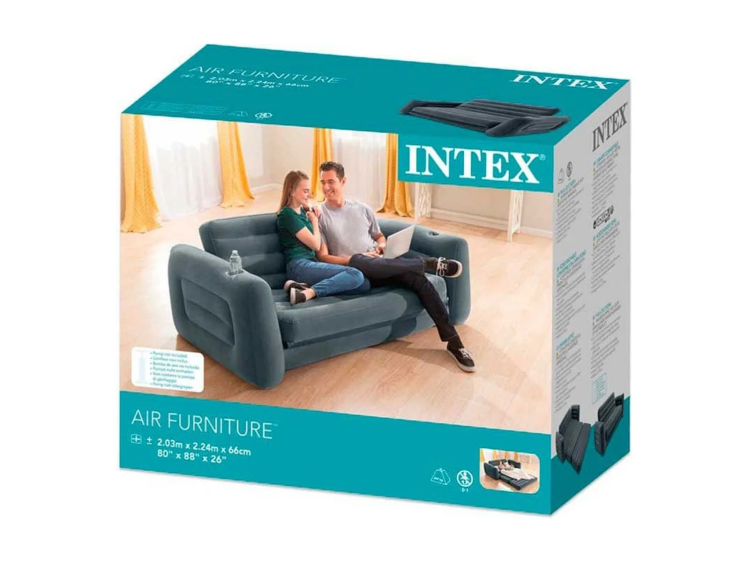 Silla extensible gris oscuro 203x231x66 cm