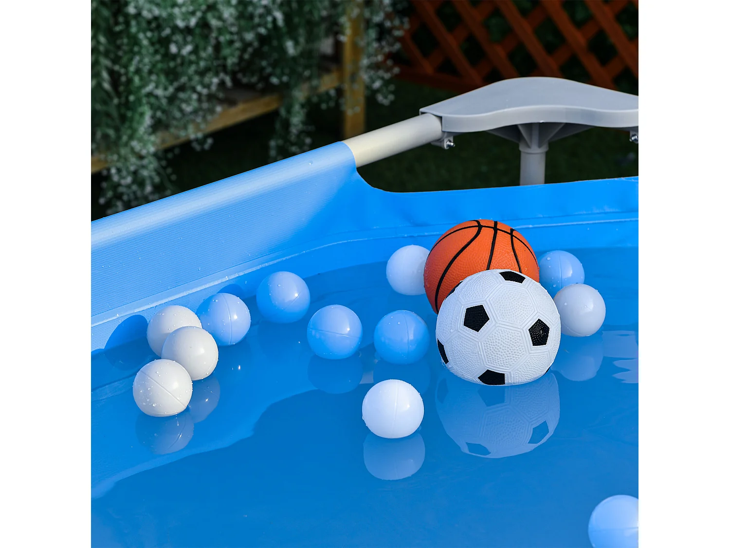 Piscina desmontable azul 252x152x65 cm Outsunny