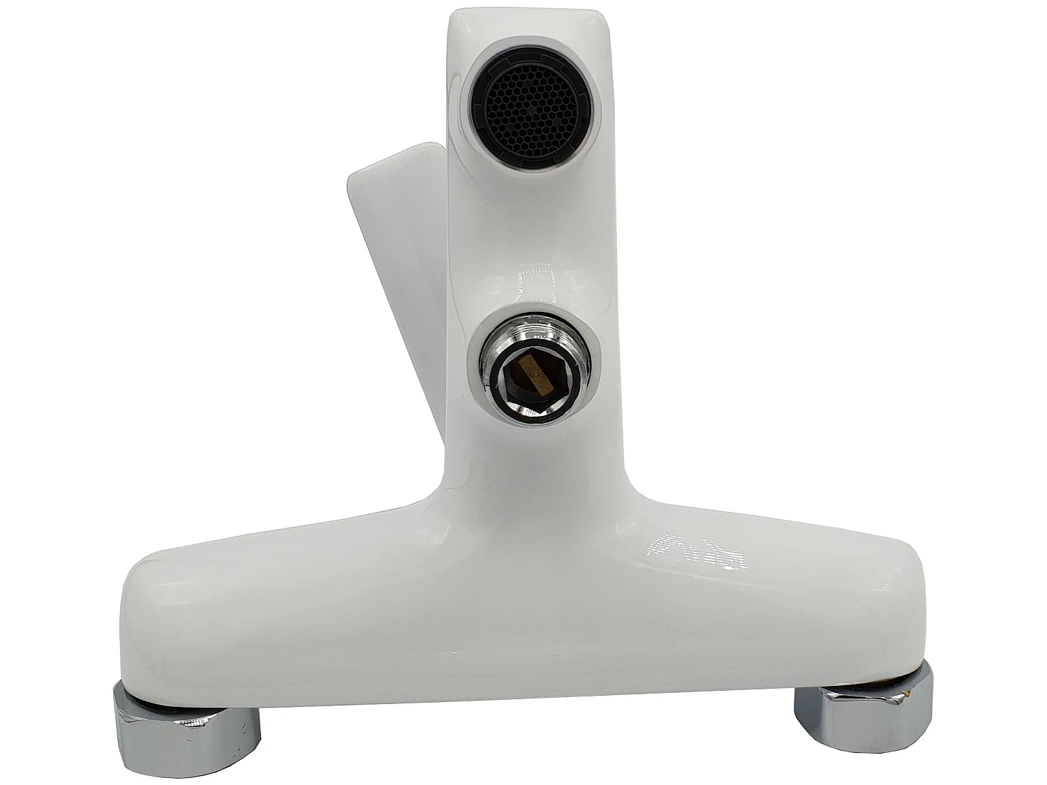 Badewannenarmatur Weiß Chrom Wandarmatur Einhebelmischer Dokos