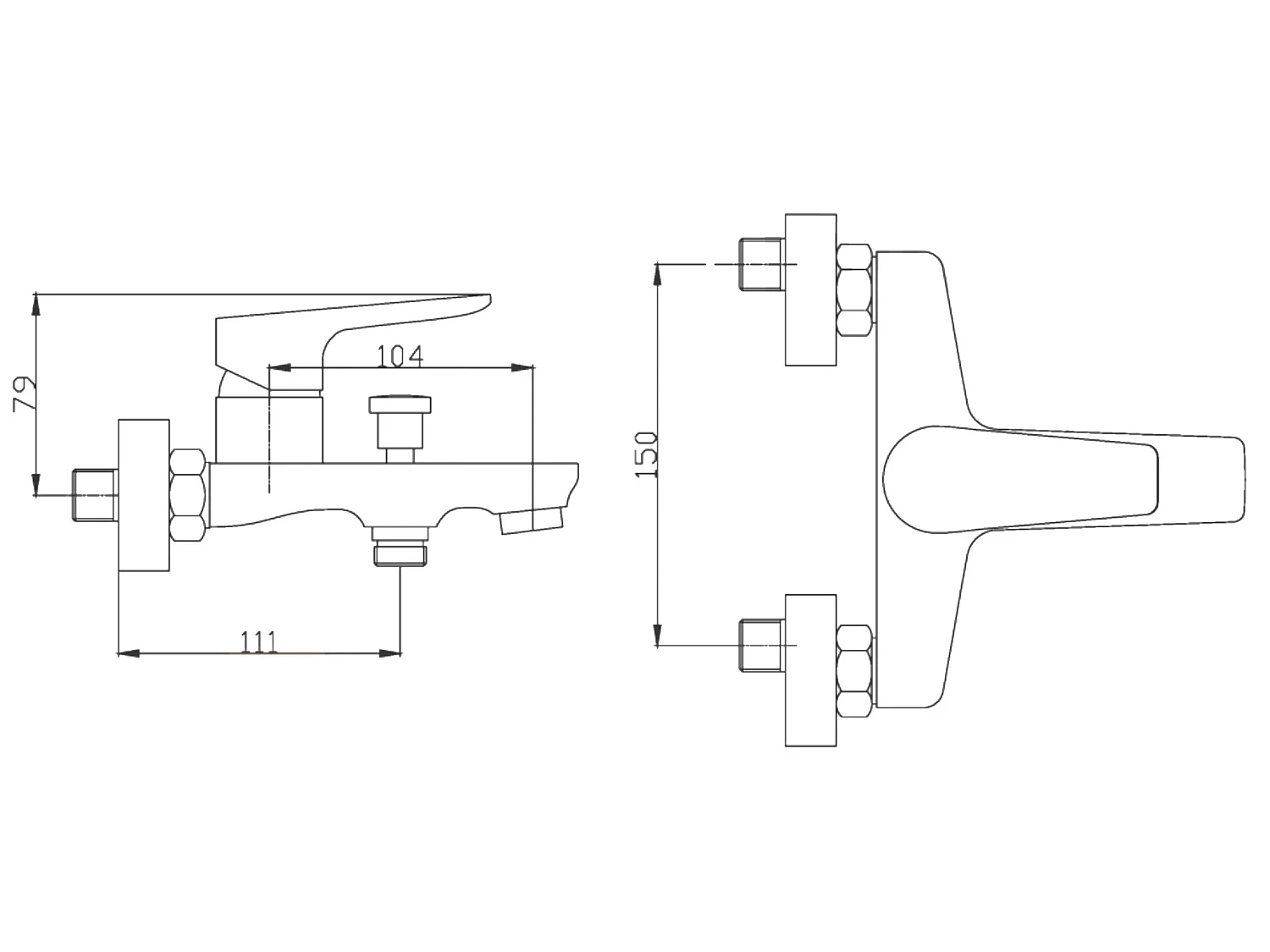 Badewannenarmatur Weiß Chrom Wandarmatur Einhebelmischer Dokos