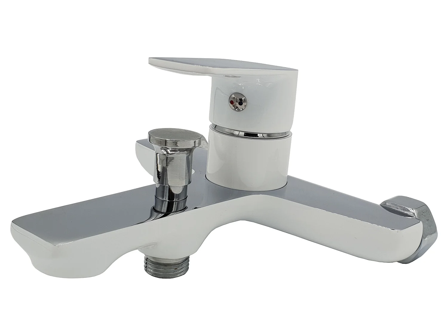 Rubinetto Per Vasca Bianco Cromo Muro Monocontrollo Dokos