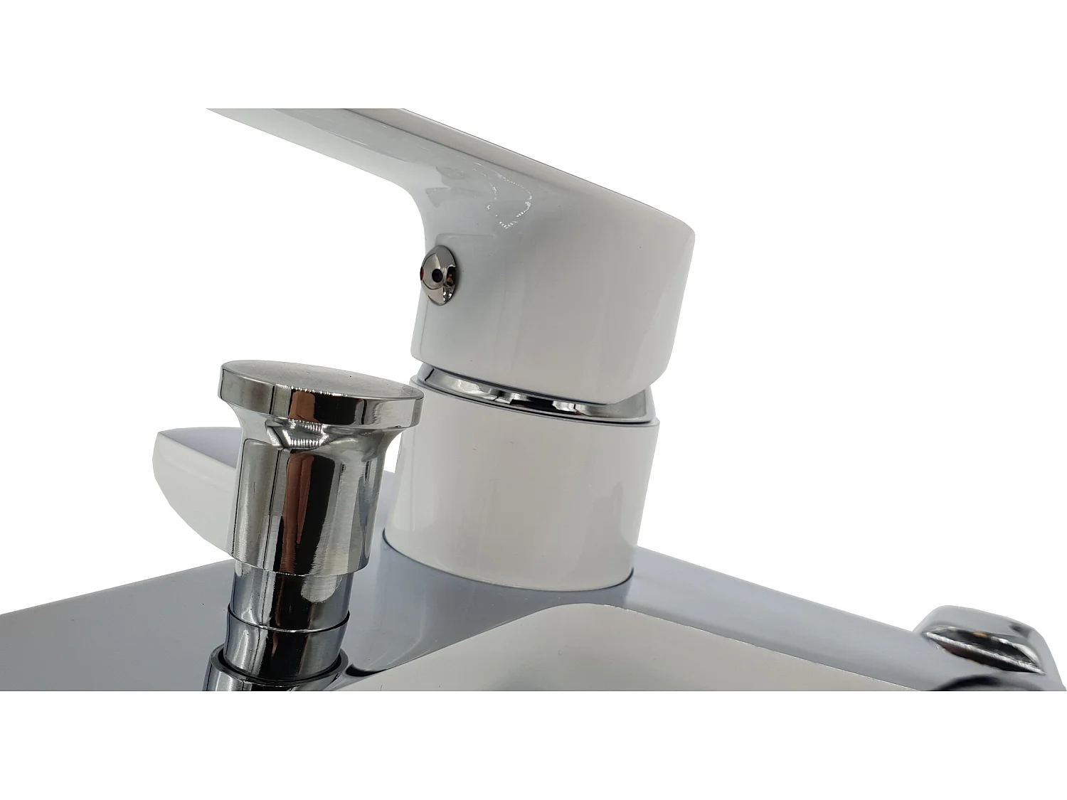 Rubinetto Per Vasca Bianco Cromo Muro Monocontrollo Dokos