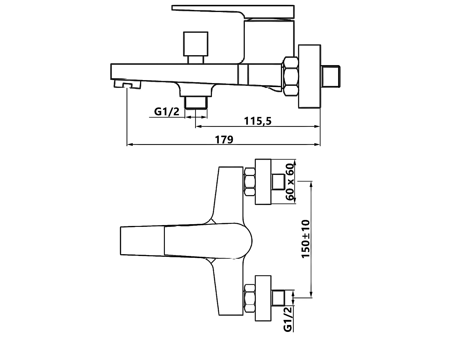 Badewannenarmatur Schwarz Gold Wandarmatur Einhebelmischer Midnight