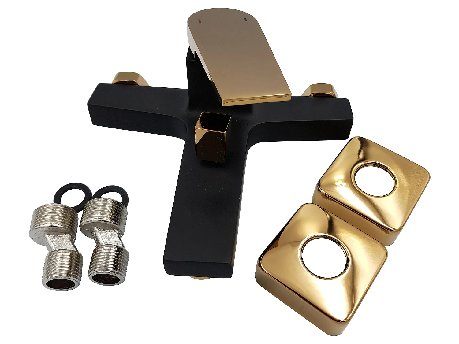 Badewannenarmatur Schwarz Gold Wandarmatur Einhebelmischer Midnight