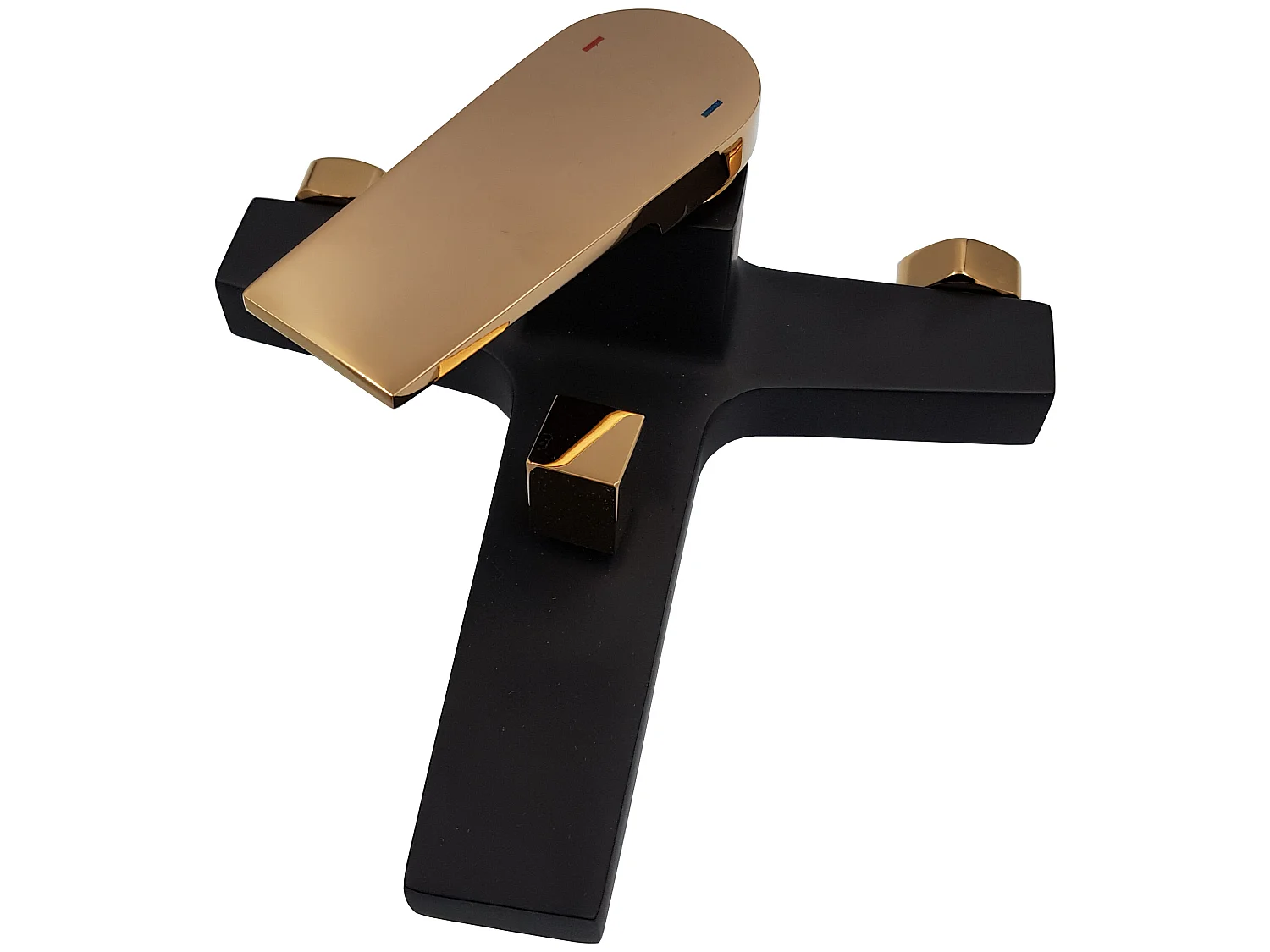 Badewannenarmatur Schwarz Gold Wandarmatur Einhebelmischer Midnight