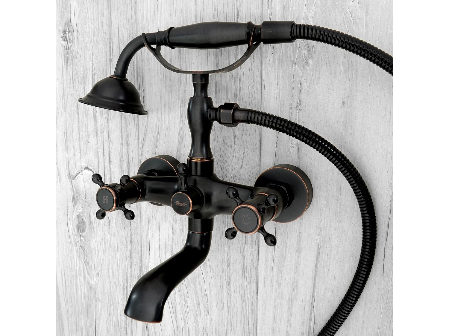 Wannenarmatur Rea Retro Black