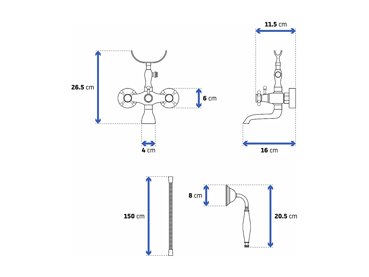 Wannenarmatur Rea Retro Black