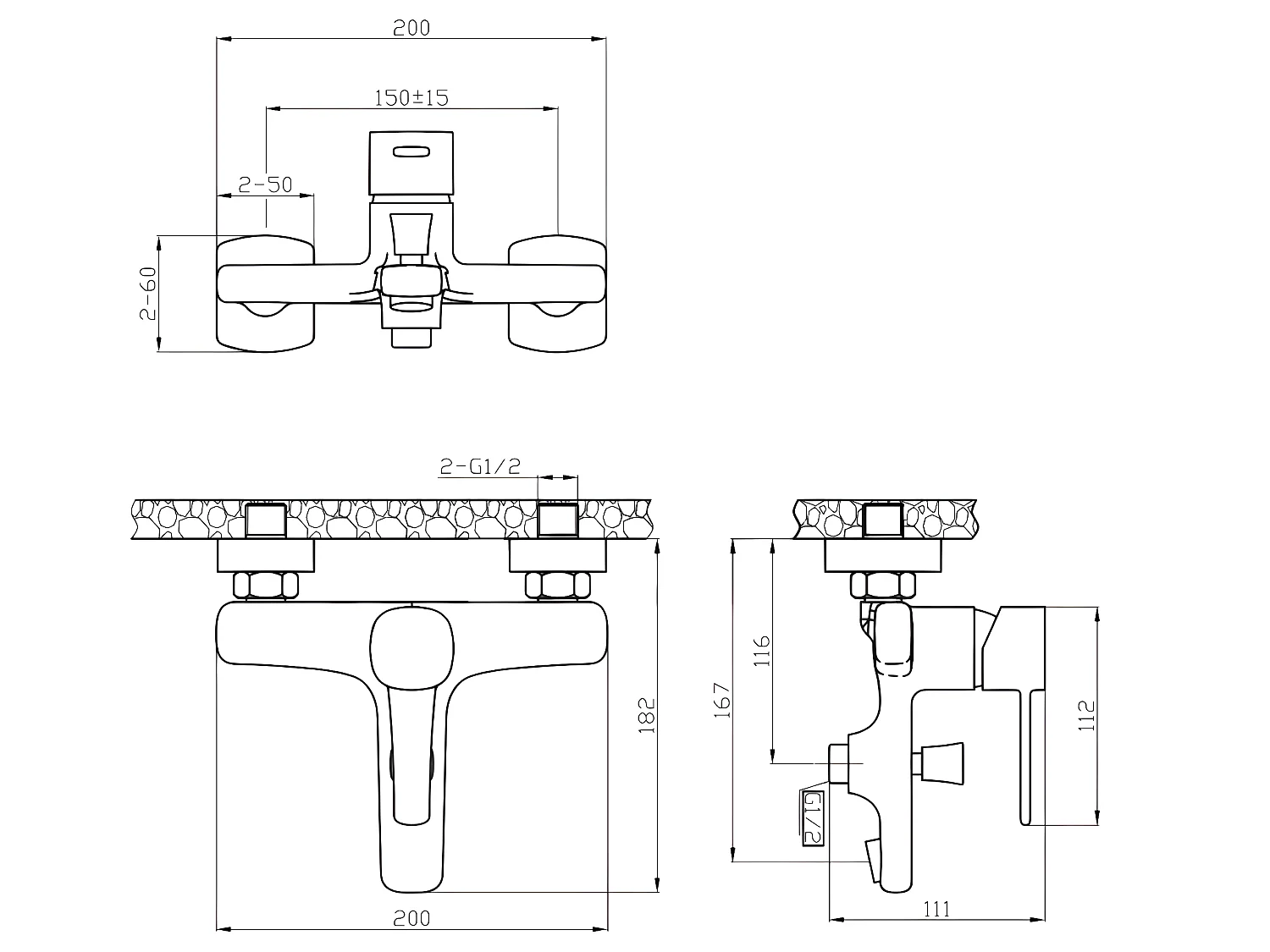 Robinet Mitigeur Baignoire Or Mural Monocommande Glamour