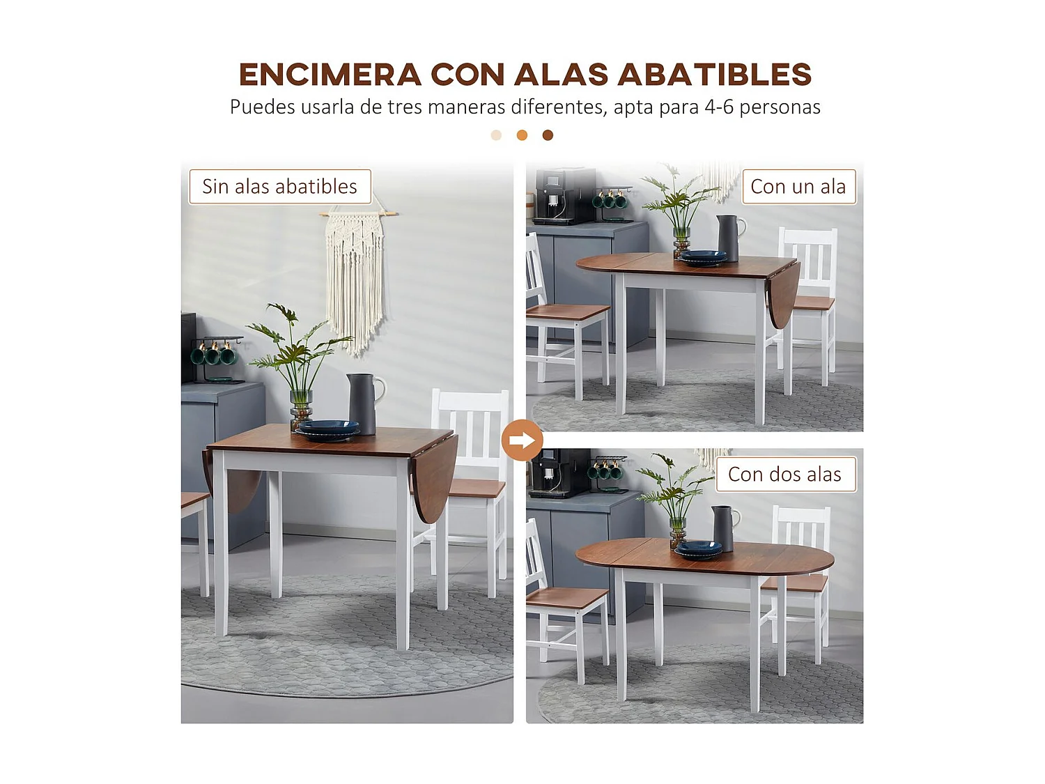 Mesa plegable cocina marrón 140x70x75 cm HOMCOM