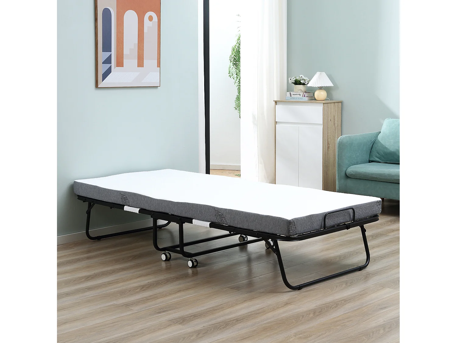 Cama plegable blanco 200x90x42.5 cm HOMCOM