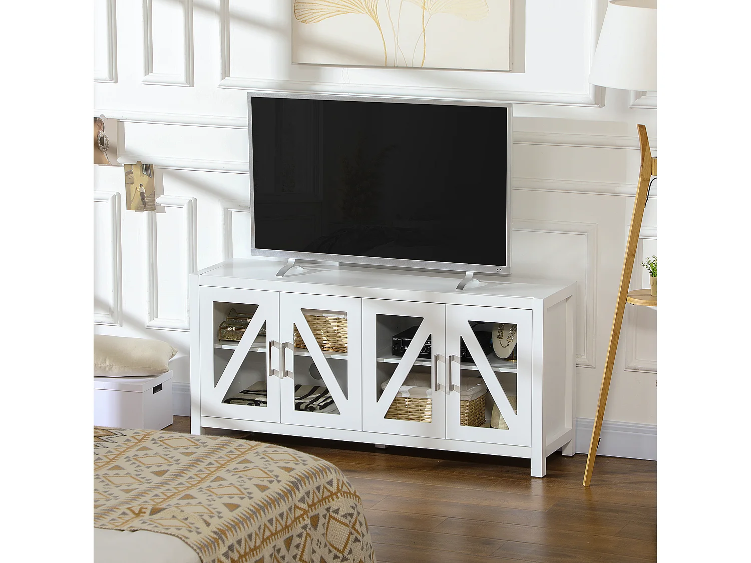 Mueble de tv blanco 130x35x60 cm HOMCOM