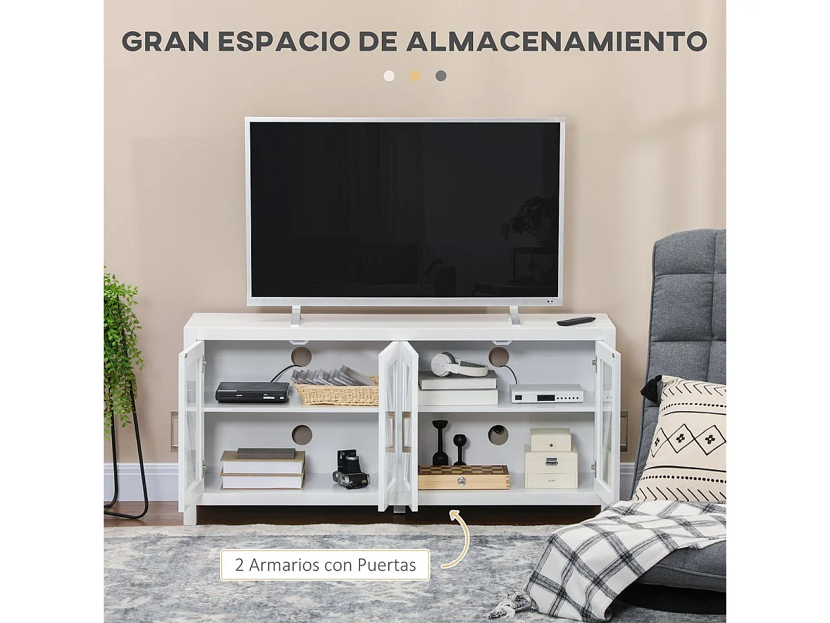 Mueble de tv blanco 130x35x60 cm HOMCOM