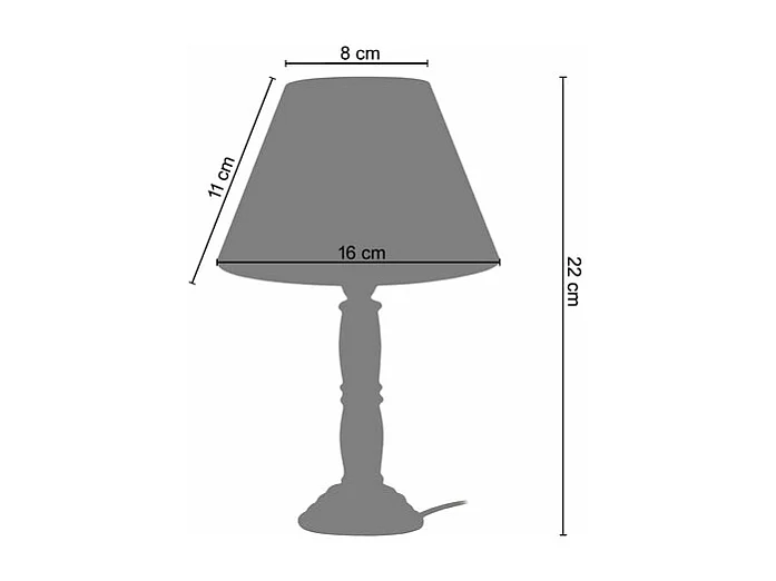 Pair de Lampes de chevet petit colonne bois  foncé  26,5 cm.