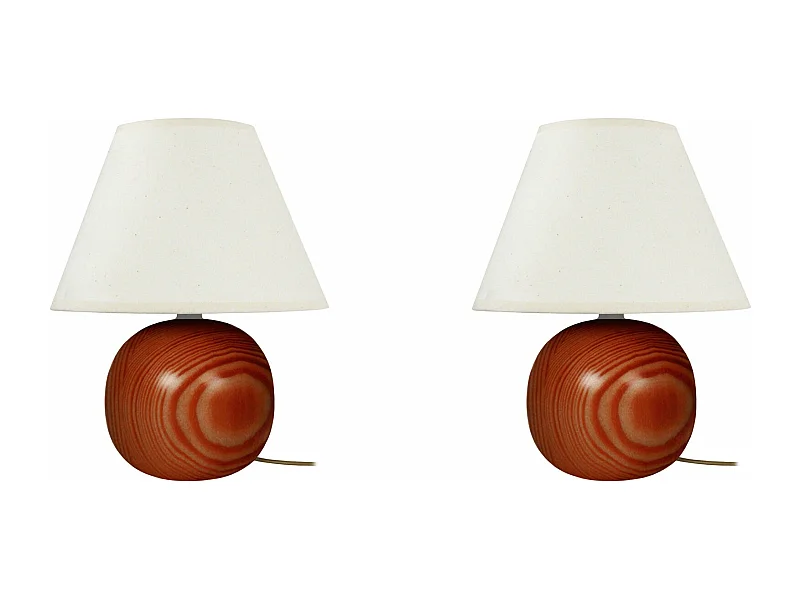 Abajur TOSEL LÉONA LT2 tecido coluna vermelho D16 x  H38,5  cm