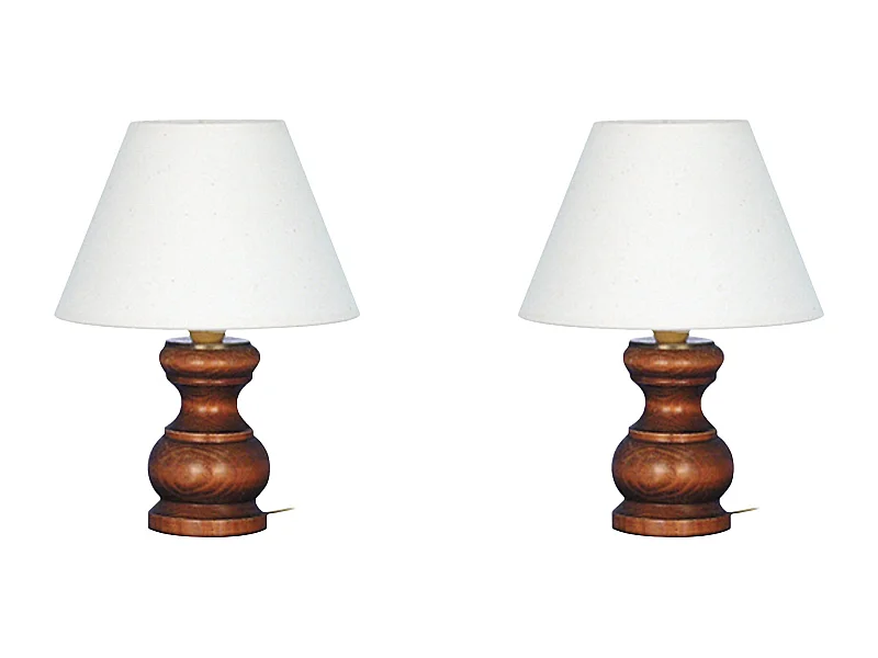 Abajur TOSEL LÉONA LT2 tecido coluna preto D16 x  H38,5  cm