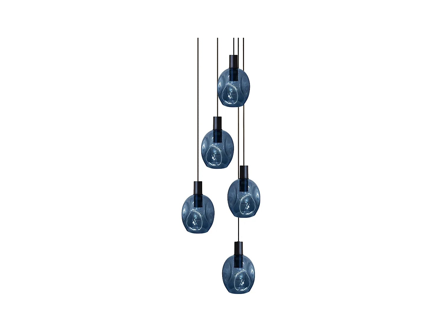 Lustre TOSEL ,métal,Bleu,  P 100xD60xD Hcm