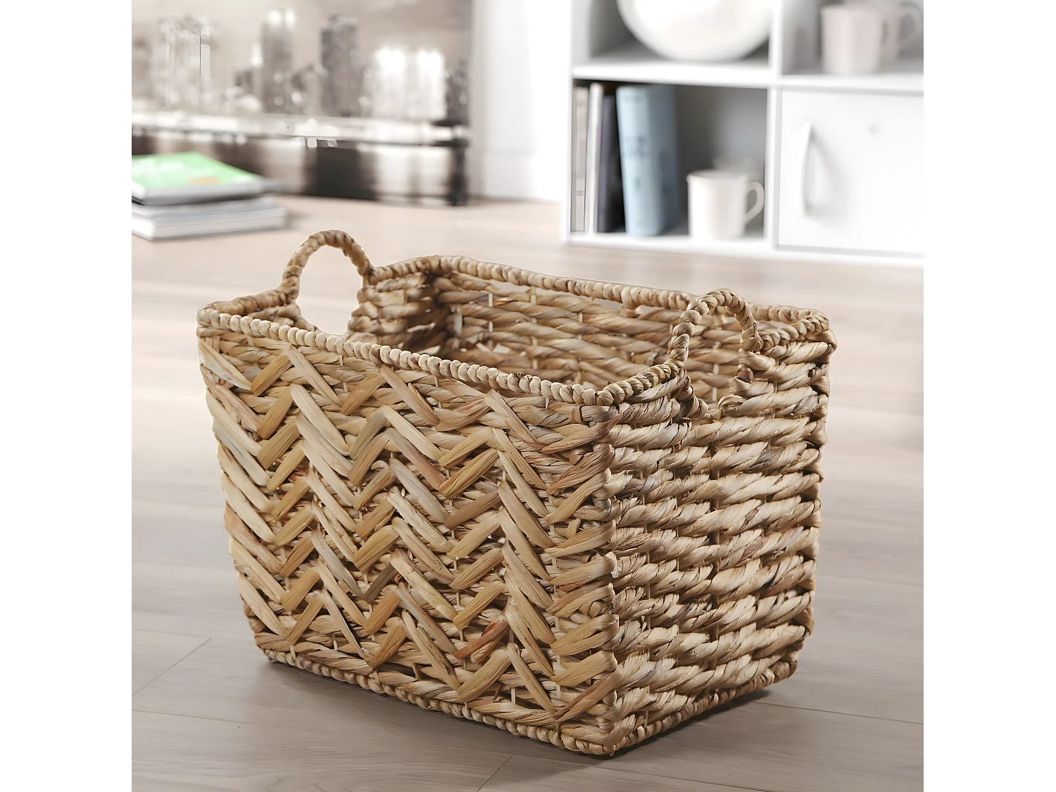 Cesta alta de jacinto de agua - L46cm x A32 cm