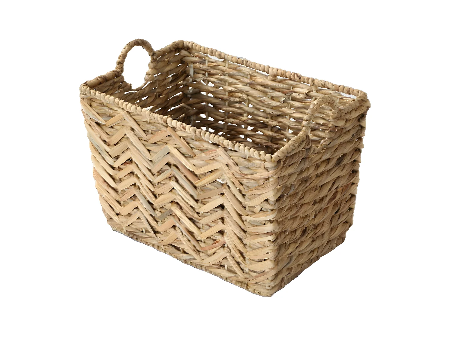 Panier haut en jacinthe d'eau - L46cm x H32 cm
