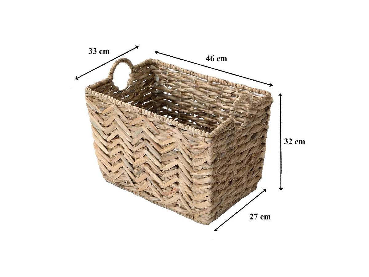 Cesta alta de jacinto de agua - L46cm x A32 cm
