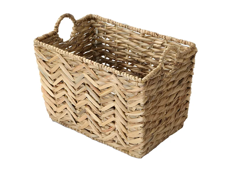 Hoher Korb aus Wasserhyazinthe - L46cm x H32 cm