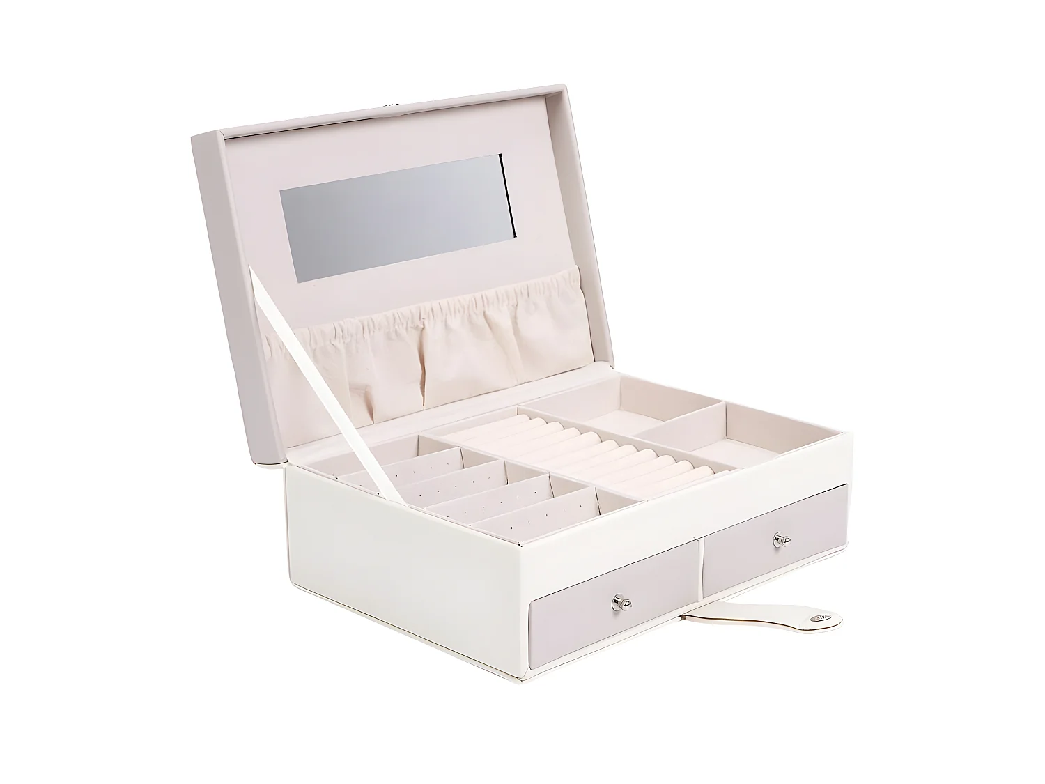 Boîte à Bijoux Design "Lena" 25cm Rose & Blanc