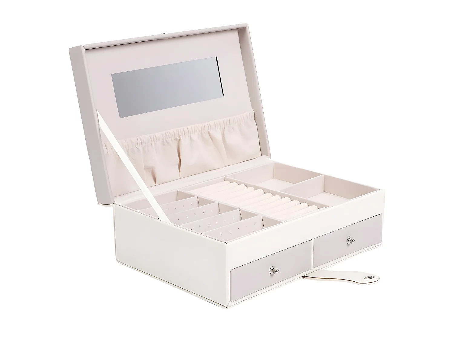 Boîte à Bijoux Design "Lena" 25cm Rose & Blanc