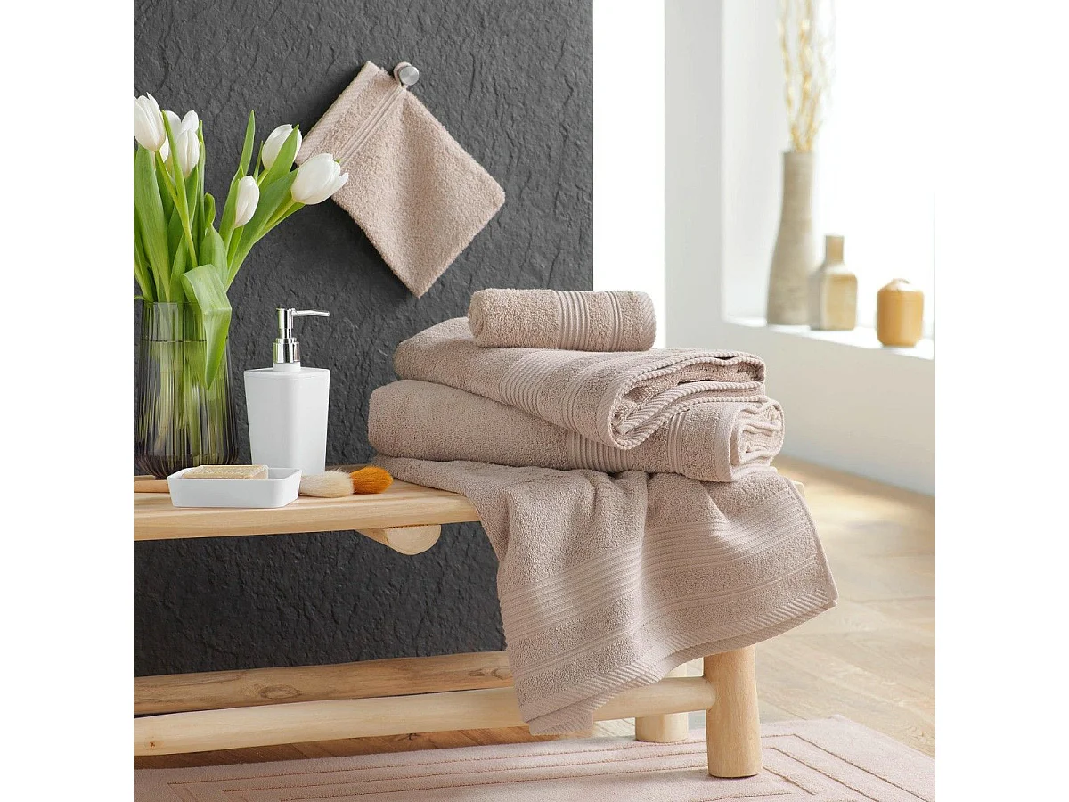 Drap de Douche "Tendresse" 70x130cm Taupe