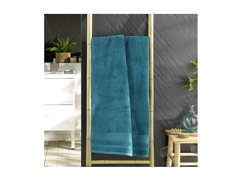 Drap de Douche "Tendresse" 70x130cm Bleu Paon