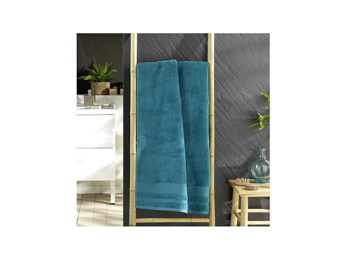 Drap de Douche "Tendresse" 70x130cm Bleu Paon