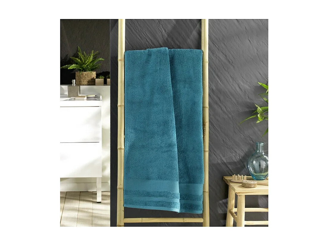 Drap de Douche "Tendresse" 70x130cm Bleu Paon