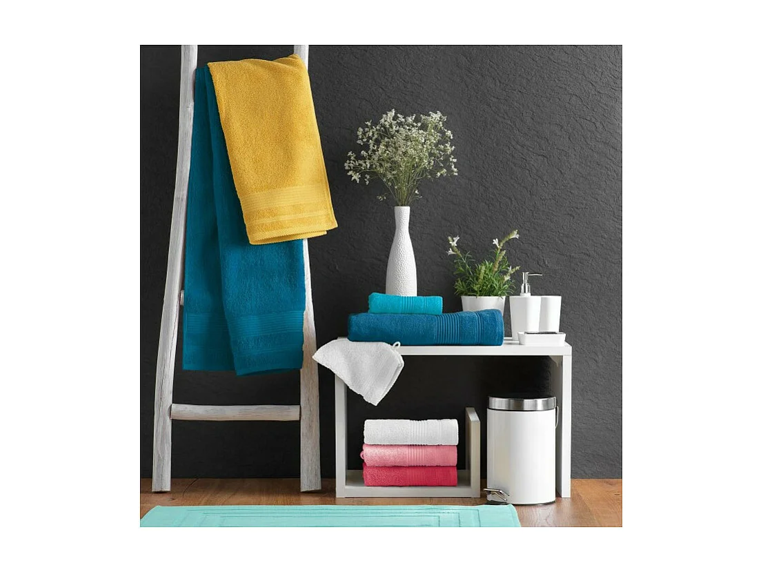 Drap de Douche "Tendresse" 70x130cm Bleu Paon