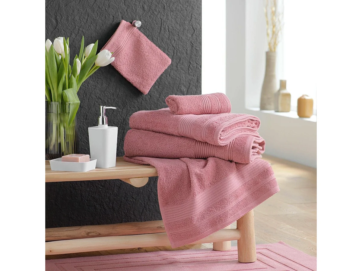 Drap de Douche "Tendresse" 70x130cm Bois de Rose