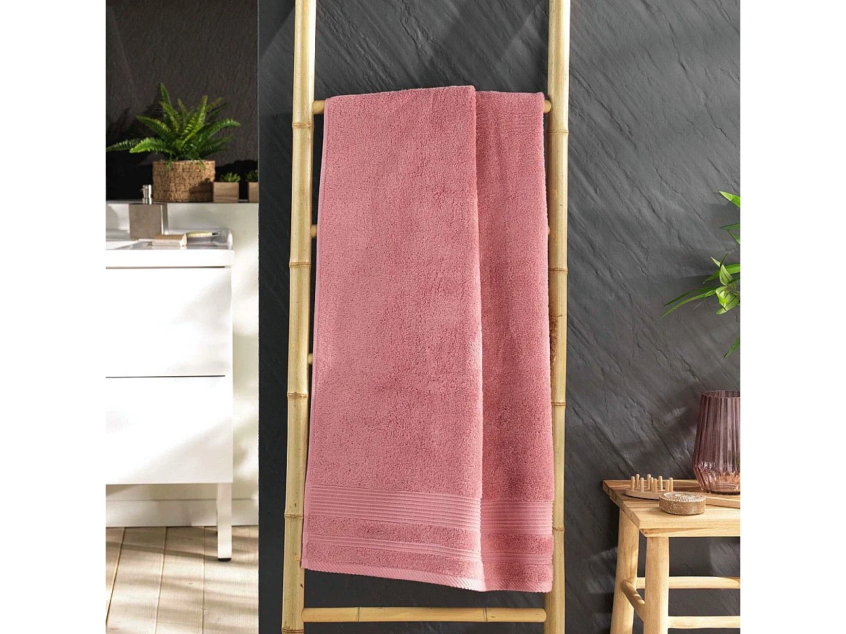 Drap de Douche "Tendresse" 70x130cm Bois de Rose