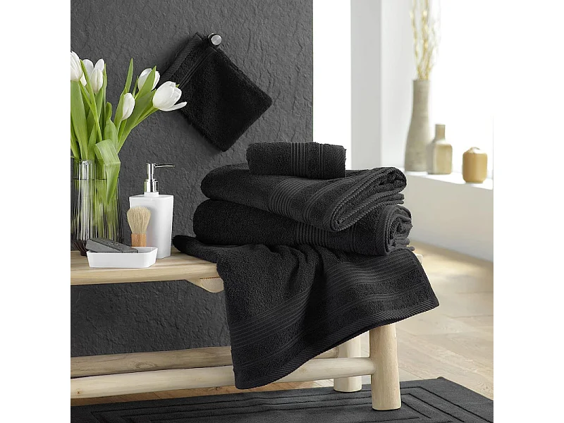 Drap de Douche "Tendresse" 70x130cm Noir