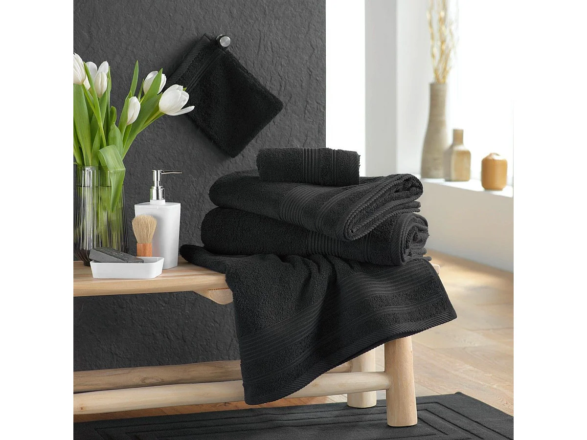 Drap de Douche "Tendresse" 70x130cm Noir