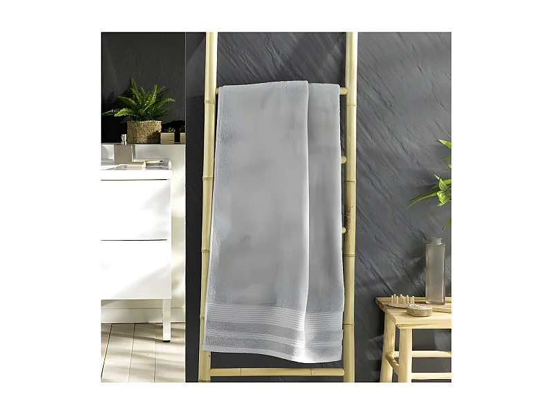 Drap de Douche "Tendresse" 70x130cm Gris Perle