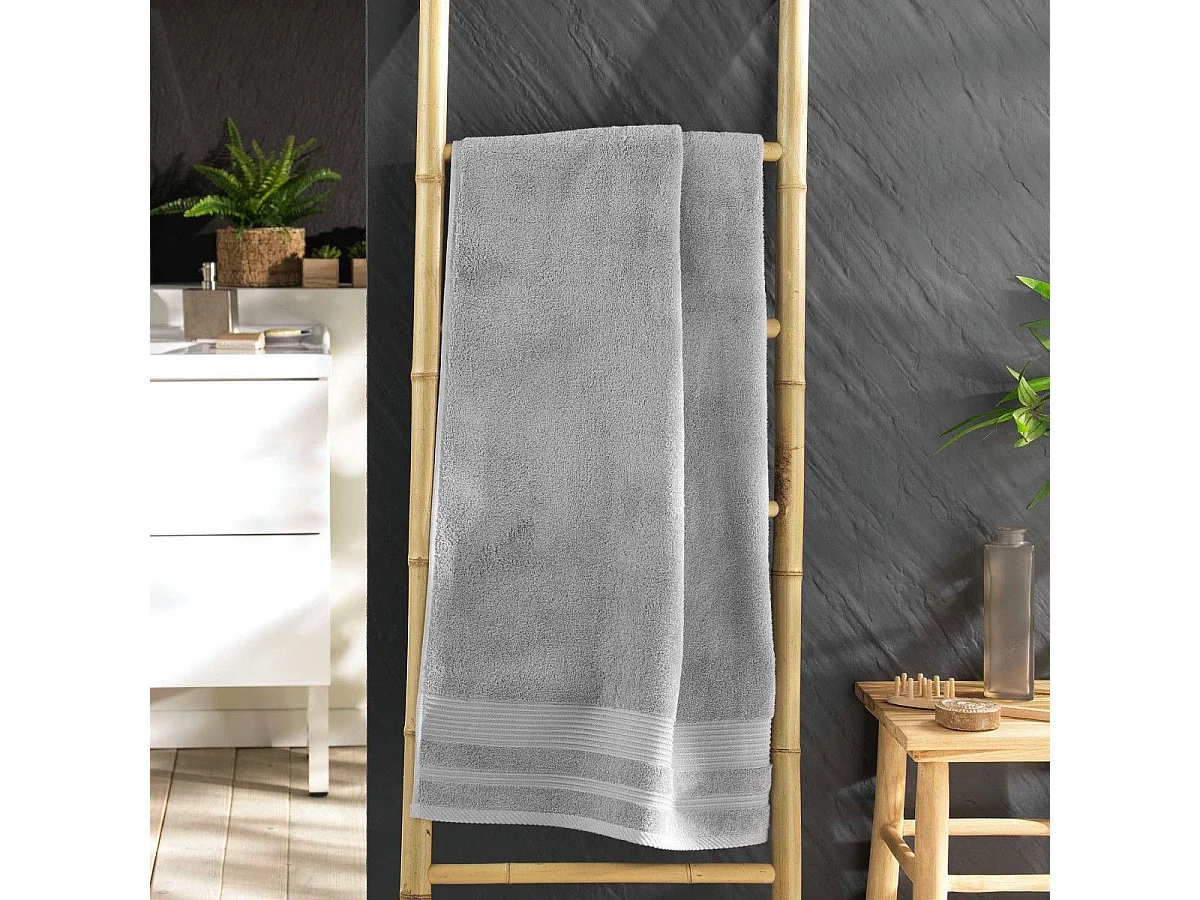Drap de Douche "Tendresse" 70x130cm Gris Perle