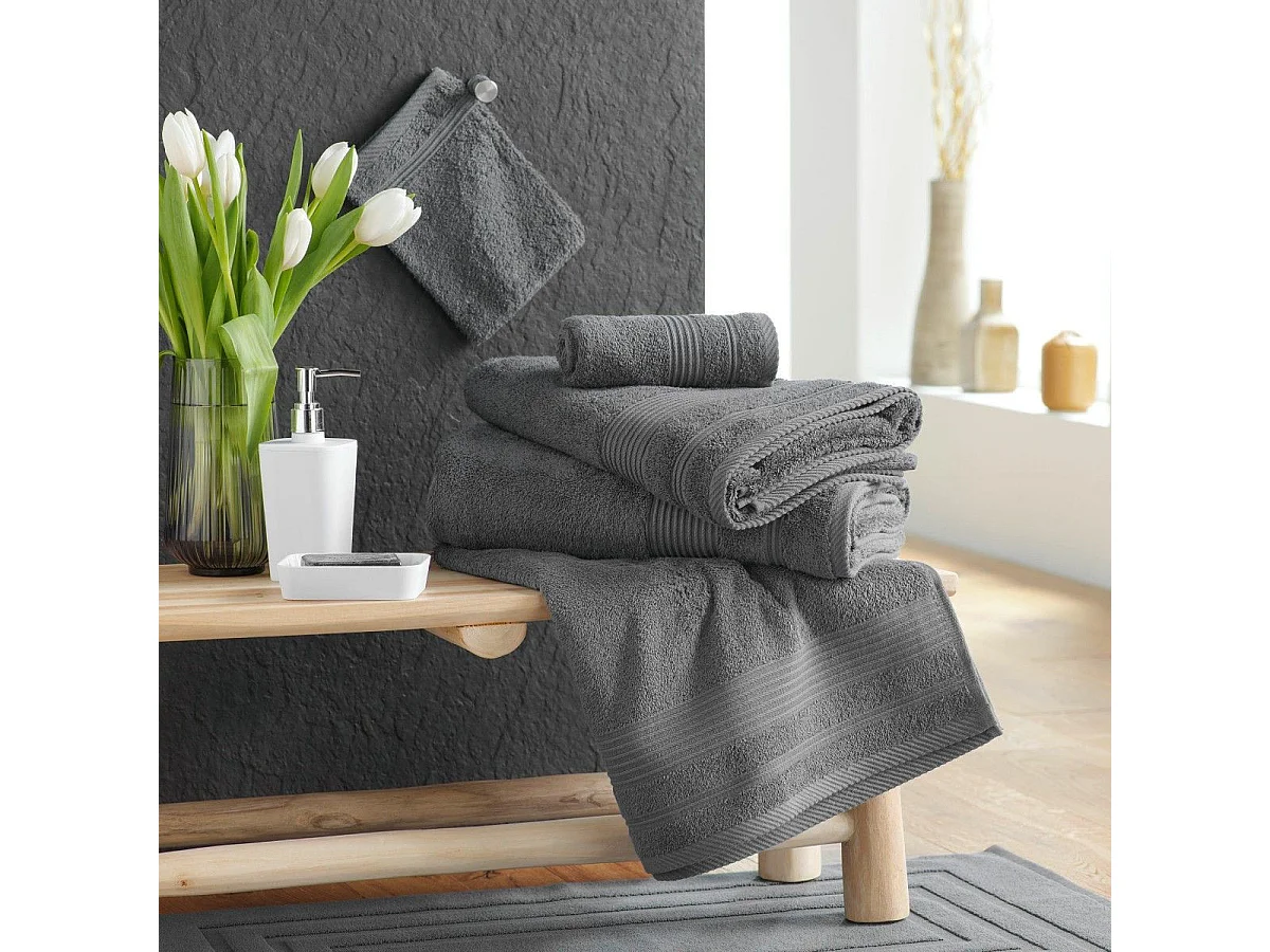 Drap de Douche "Tendresse" 70x130cm Anthracite