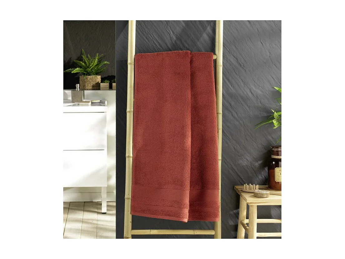 Drap de Douche "Tendresse" 70x130cm Terracotta