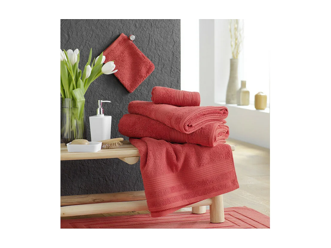 Drap de Douche "Tendresse" 70x130cm Terracotta