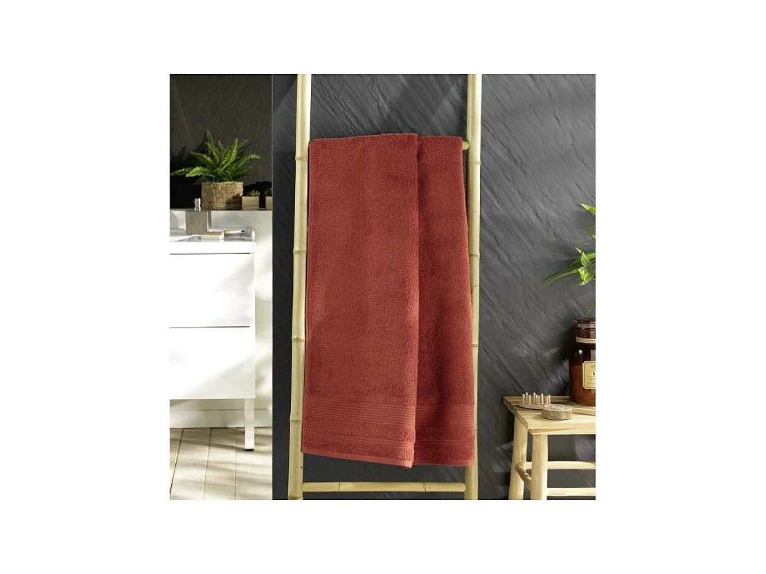 Drap de Douche "Tendresse" 70x130cm Terracotta