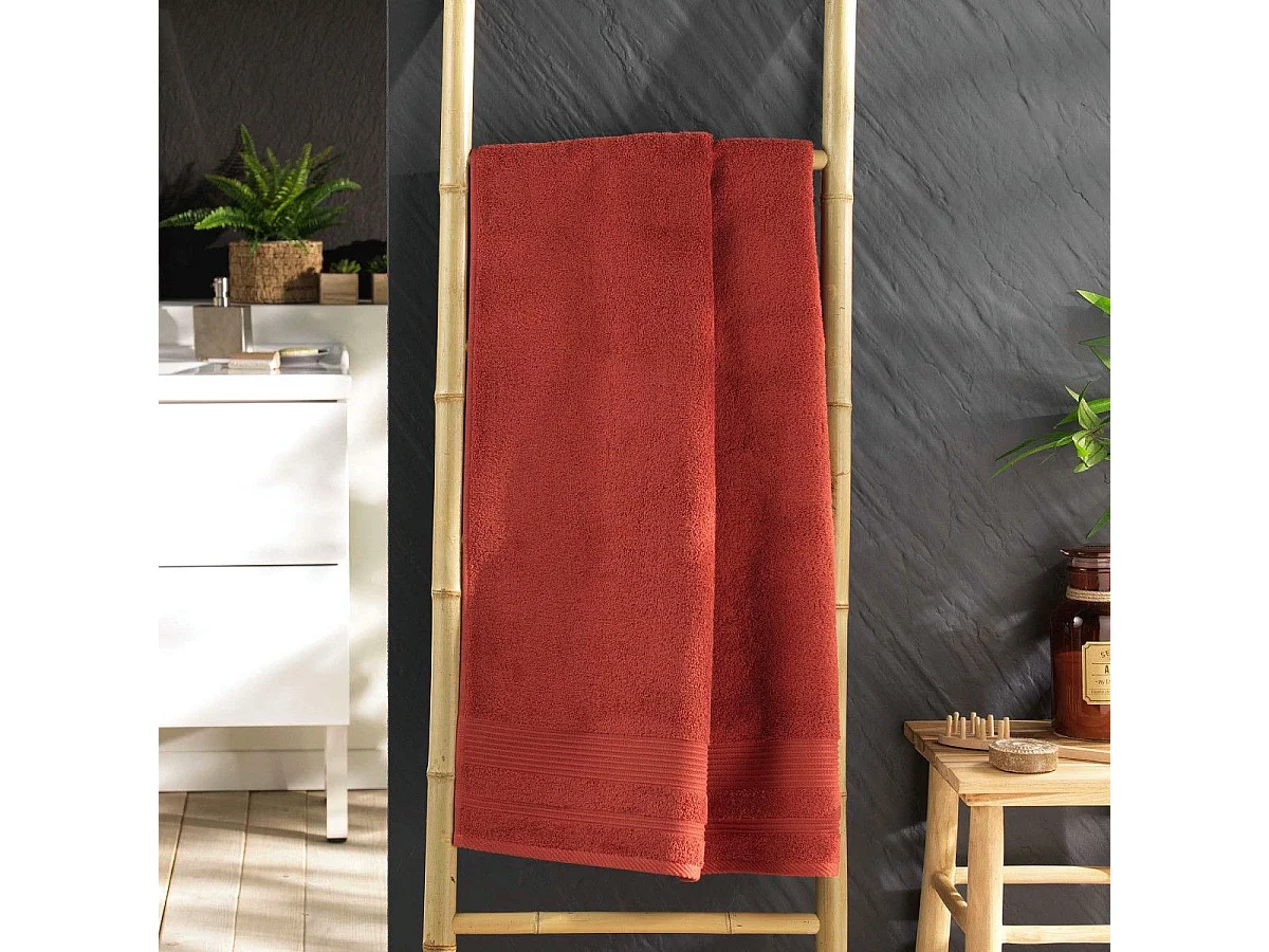 Drap de Douche "Tendresse" 70x130cm Terracotta