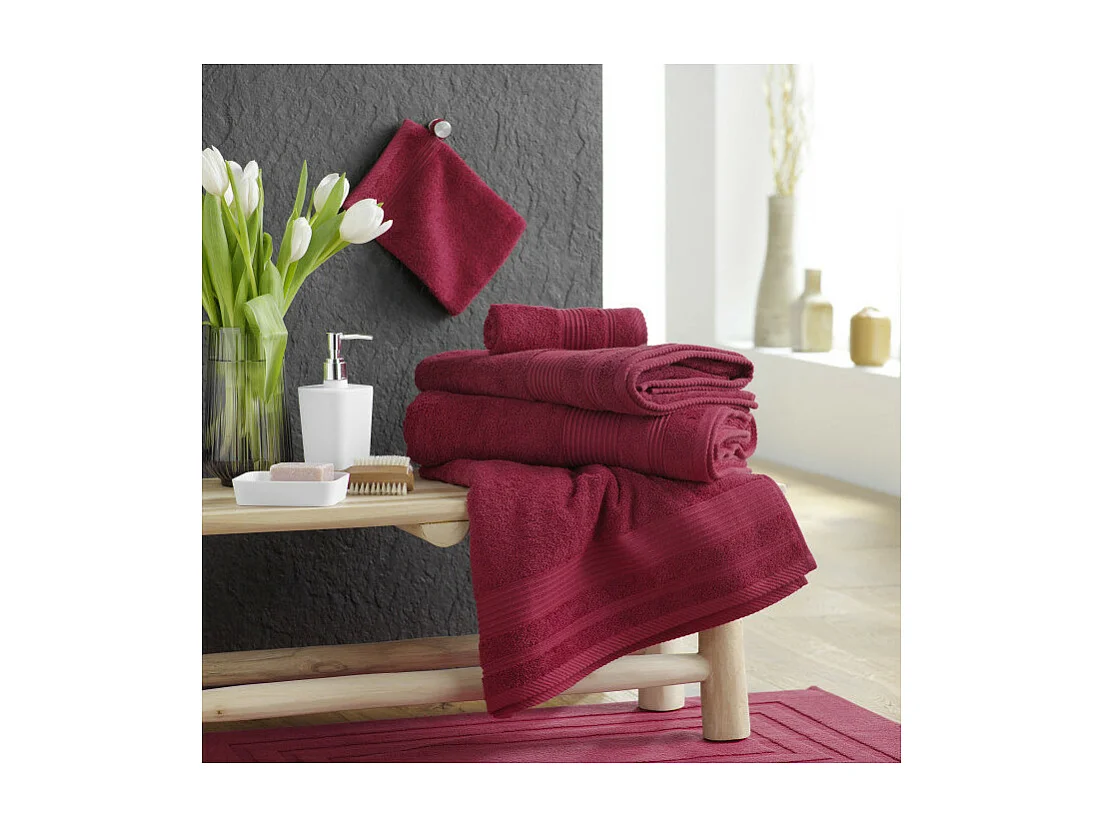 Drap de Douche "Tendresse" 70x130cm Rubis