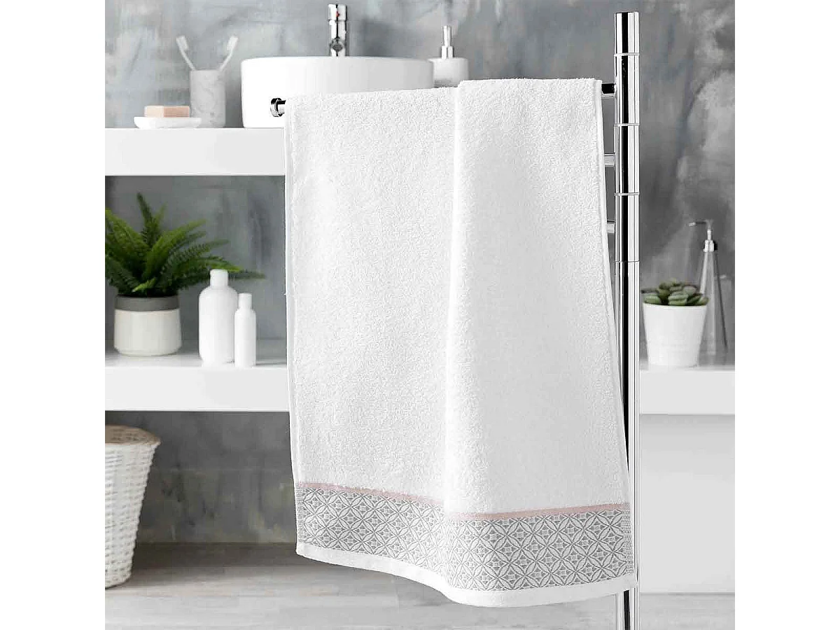 Serviette de Toilette Jacquard "Belina" 50x90cm Blanc