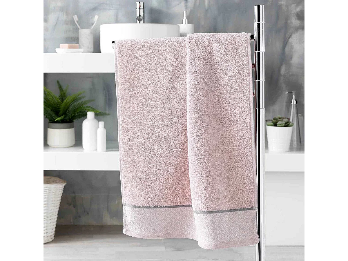 Serviette de Toilette Jacquard "Belina" 50x90cm Rose