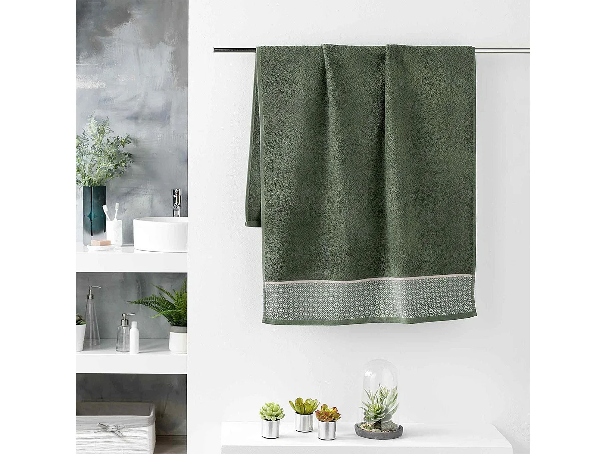 Drap de Douche Jacquard "Belina" 70x130cm Kaki
