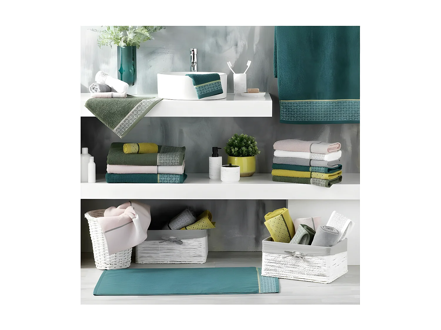 Drap de Bain Jacquard "Belina" 90x150cm Kaki