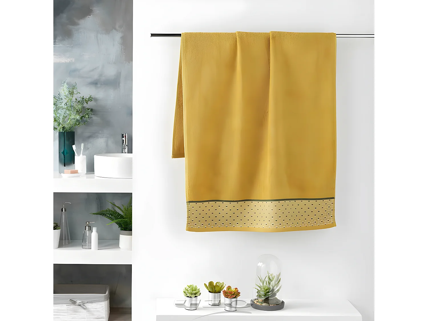 Drap de Douche Jacquard "Belina" 70x130cm Miel
