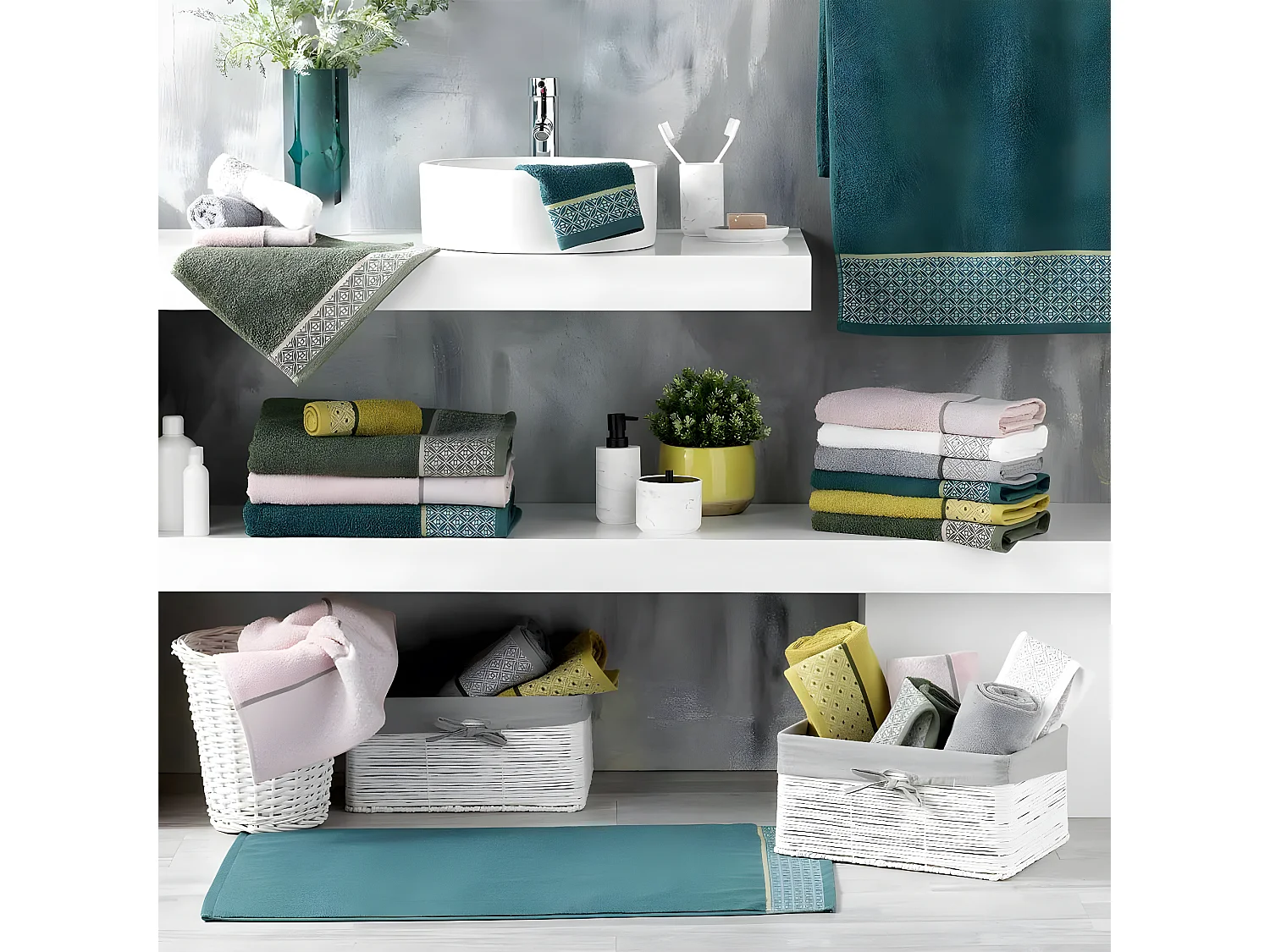 Drap de Douche Jacquard "Belina" 70x130cm Miel